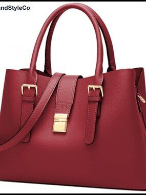 Vegan Leather Tote Handbag Medium Top Handle Laptop Work Purse